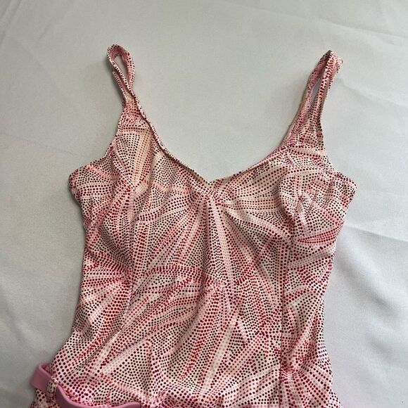 Jantzen VTG White Pink Red One Piece Bathing Suit Swimsuit Size 10 - Picture 3 of 7